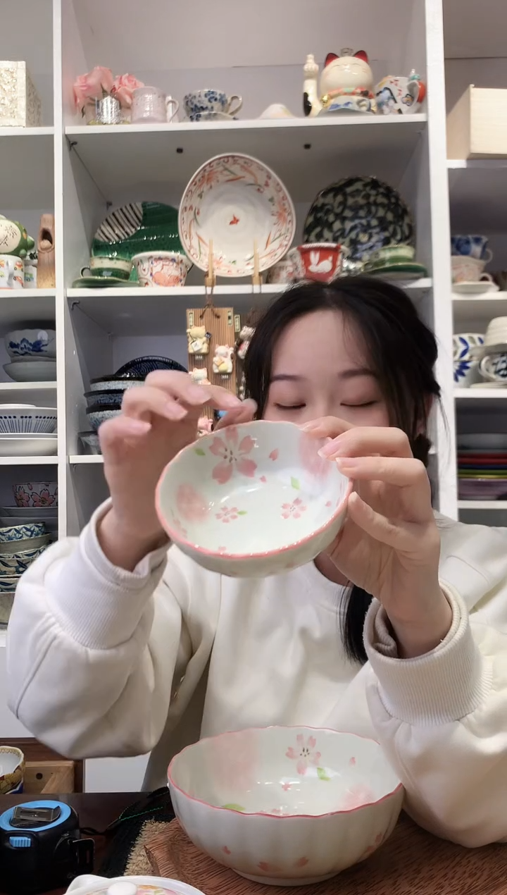陶瓷美浓烧樱花雨小钵10.5cm
