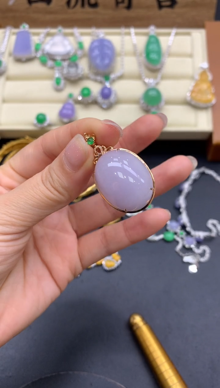 【闪购商品】翡翠颈饰18K金镶嵌265-中国好珍宝