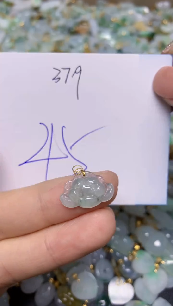 【闪购商品】翡翠挂件18K金镶嵌 天然翡翠A货