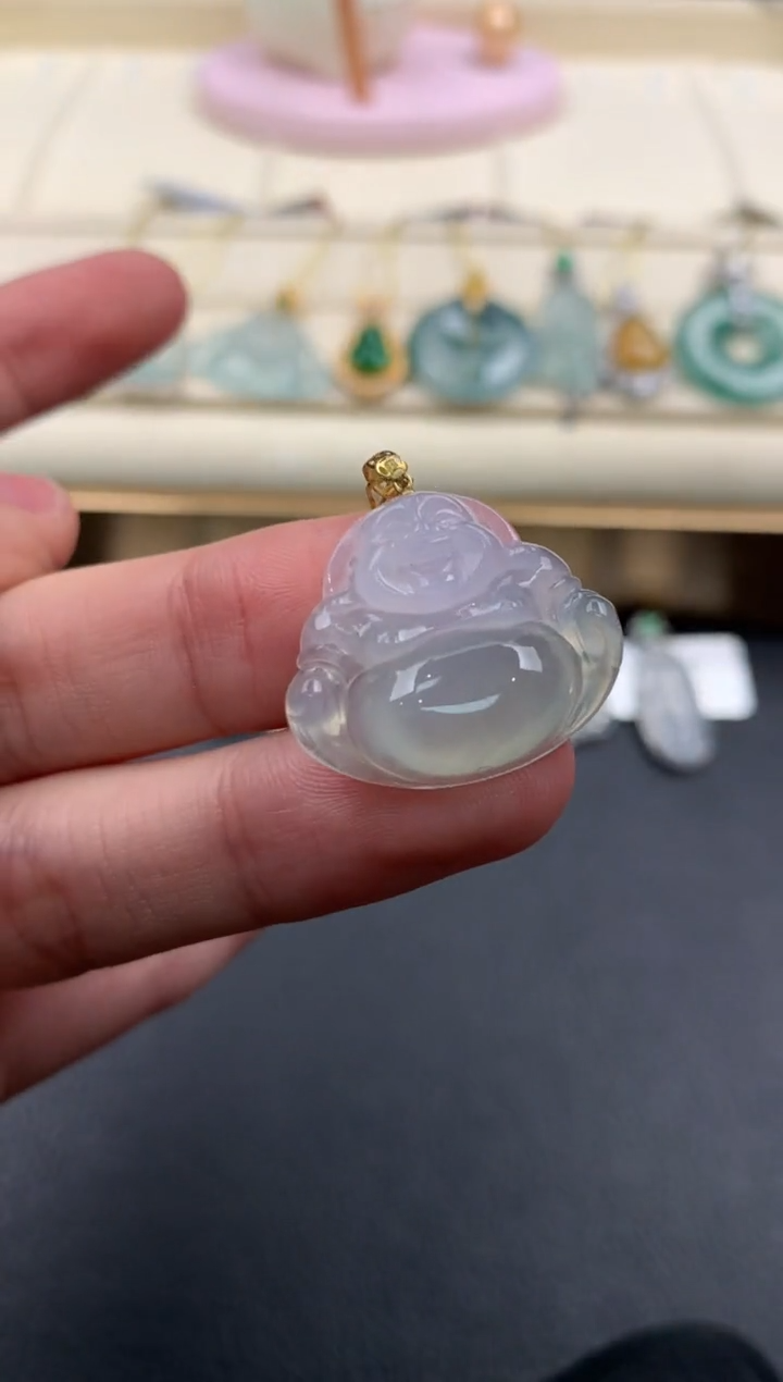 【闪购商品】翡翠颈饰18K金镶嵌A714