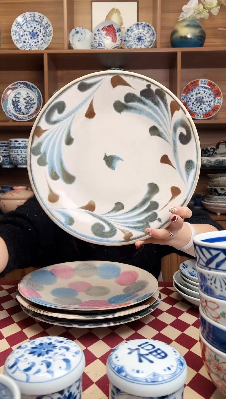 【闪购商品】瓷片笔青唐草28cm大盘     