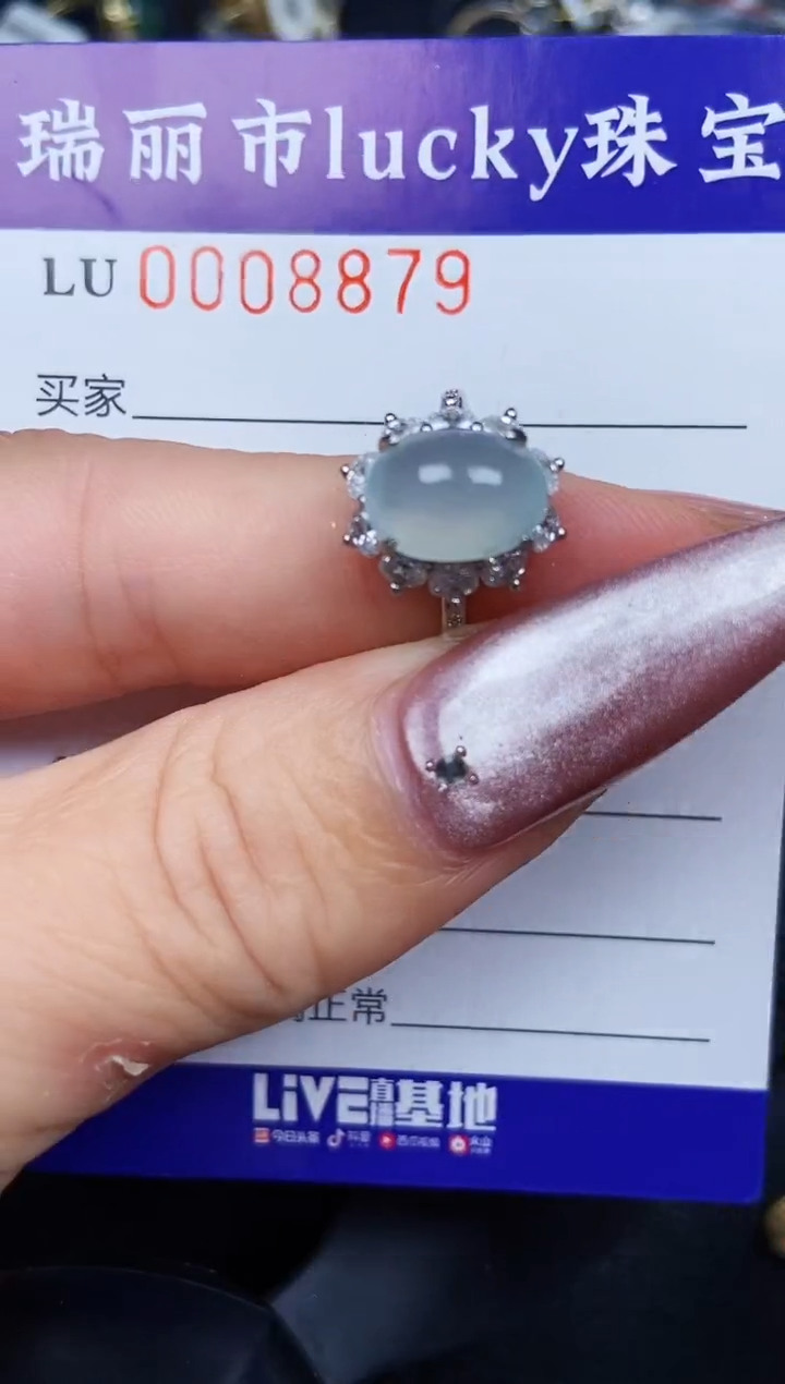 翡翠银S925镶嵌颈饰8879