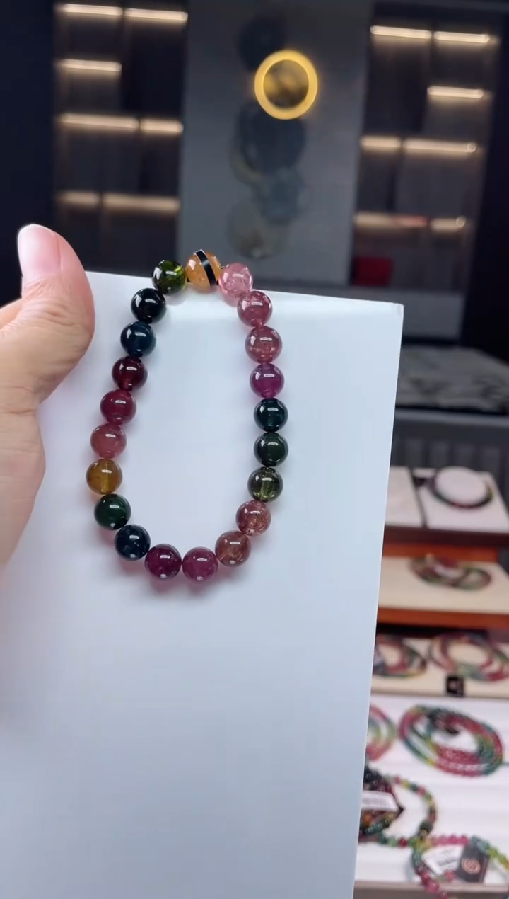 未镶嵌老矿碧玺单圈手串9mm+碧玺（多样性发一条）Q