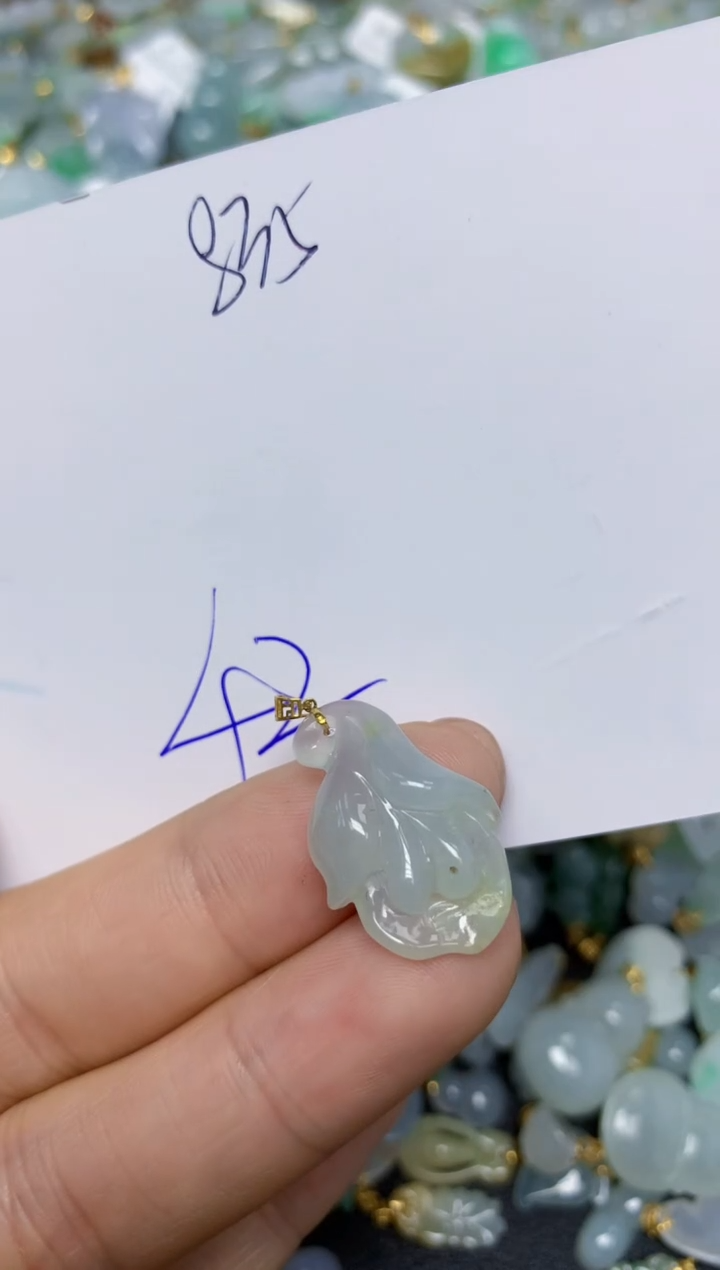 【闪购商品】翡翠挂件18K金镶嵌 天然翡翠A货