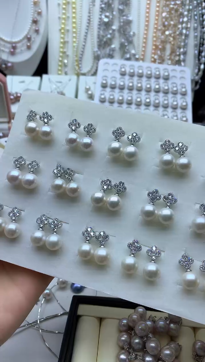 未镶嵌淡水珍珠耳饰多样性发其一