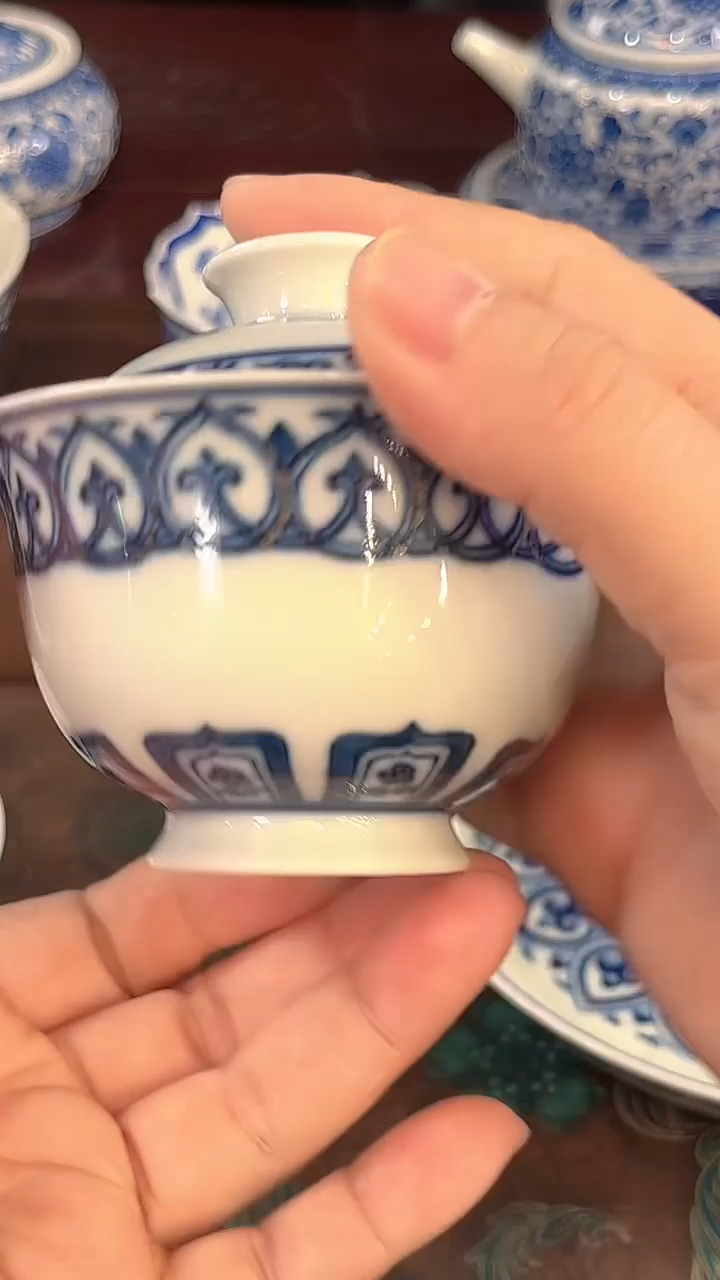 镹曰陶手工手绘柴窑茶具宝相