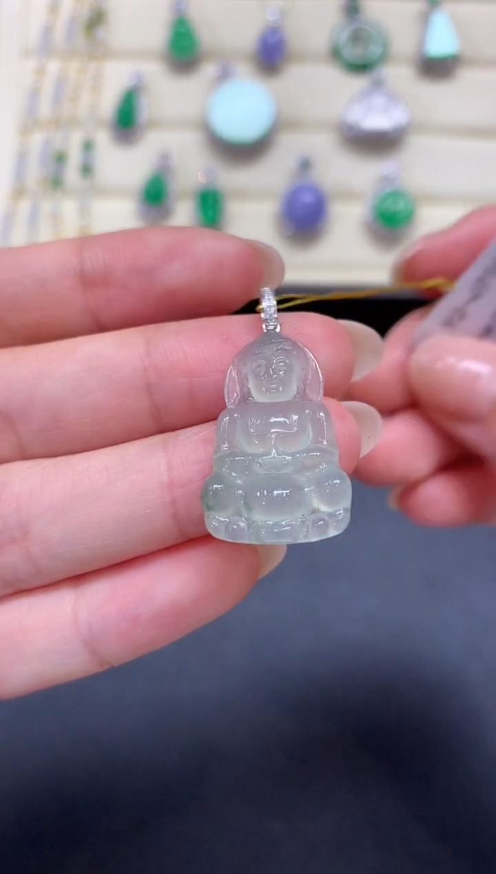 【闪购商品】翡翠18K金镶嵌颈饰Q245