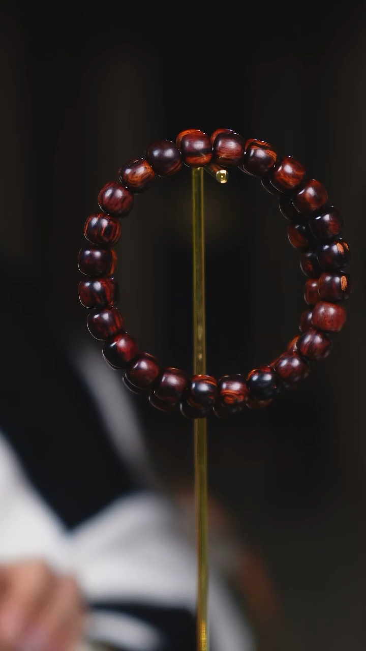 黄花梨/降香黄檀手串/手链SG019 海南红降8*9mm单圈 微瑕