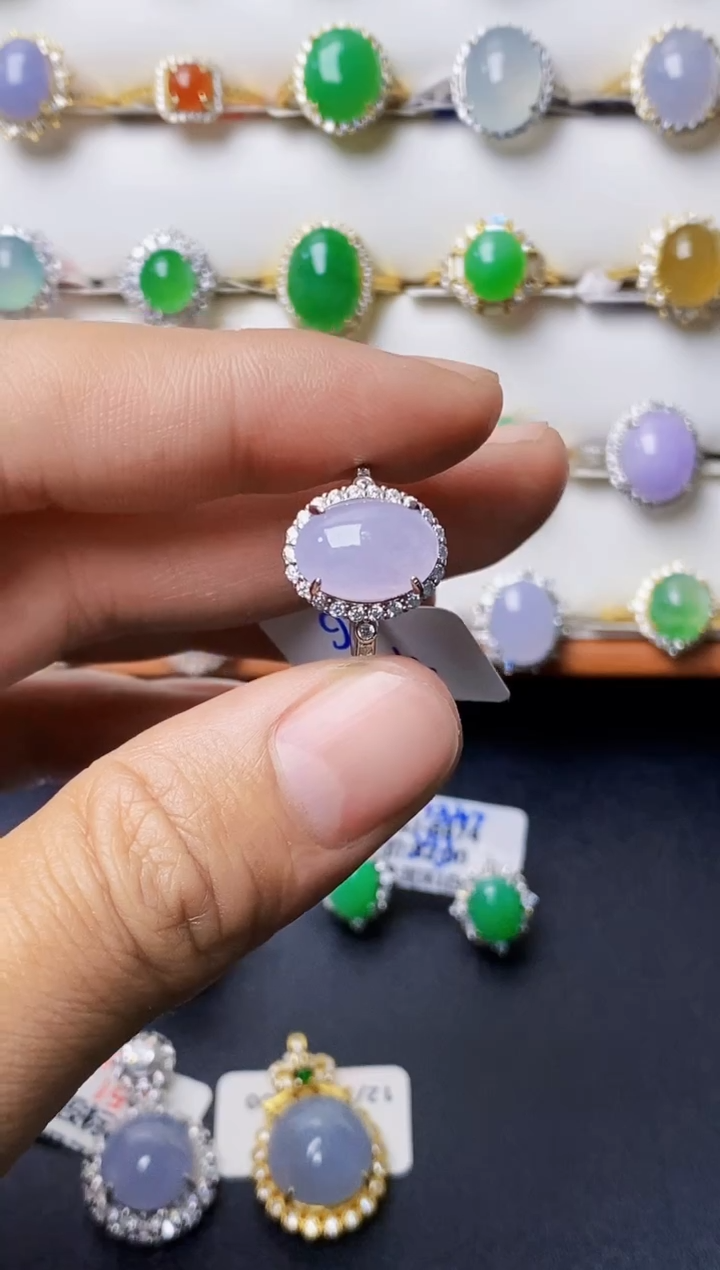 银S925镶嵌戒指翡翠1235