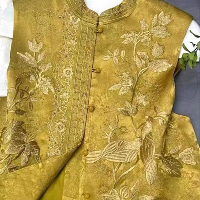 ［金玉满堂］2025春季新款重磅刺绣百搭马甲Z6032-412甜甜