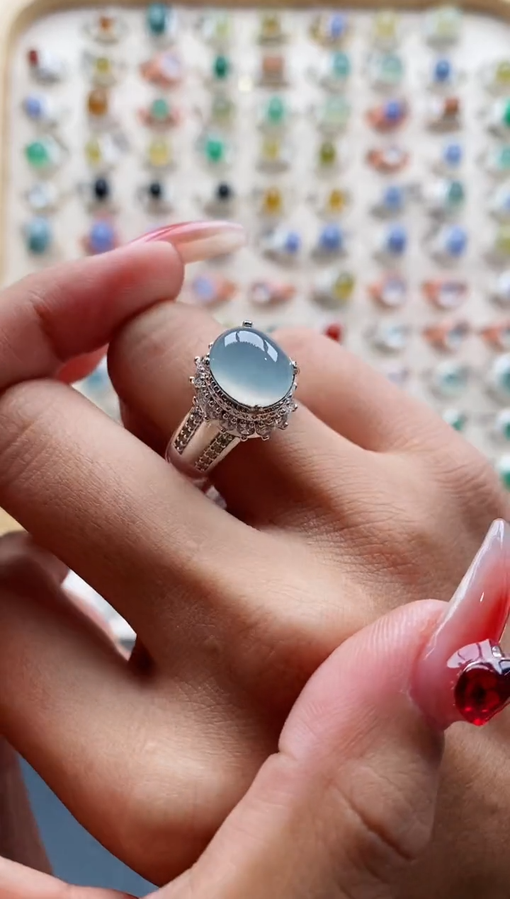 【闪购商品】翡翠戒指未镶嵌缅甸天然A货翡翠333 6+1