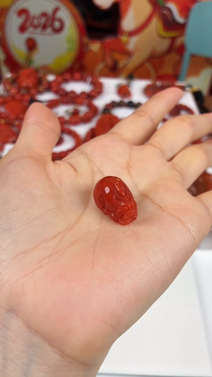 未镶嵌貔貅（通孔）南红玛瑙小****6（多样式发其一）