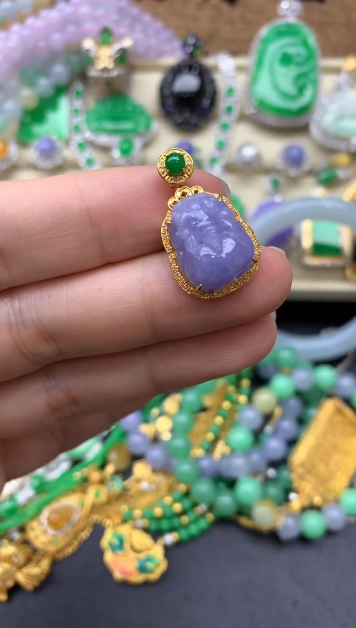 【闪购商品】翡翠颈饰18K金镶嵌455-中国好珍宝