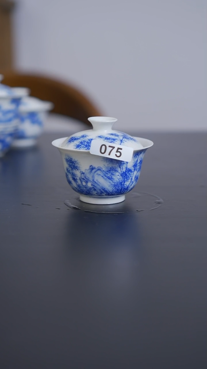 盖碗瓷青花竹石盖碗70ml