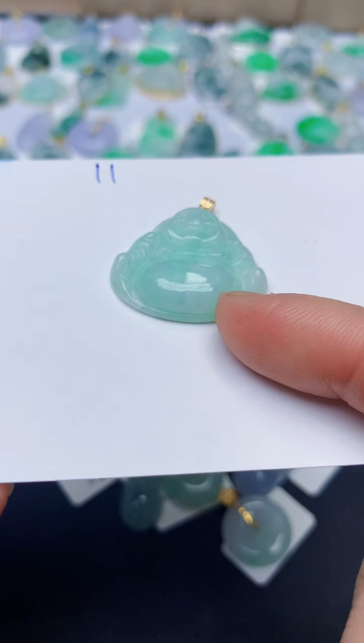 【闪购商品】翡翠颈饰18K金镶嵌天然翡翠A货   