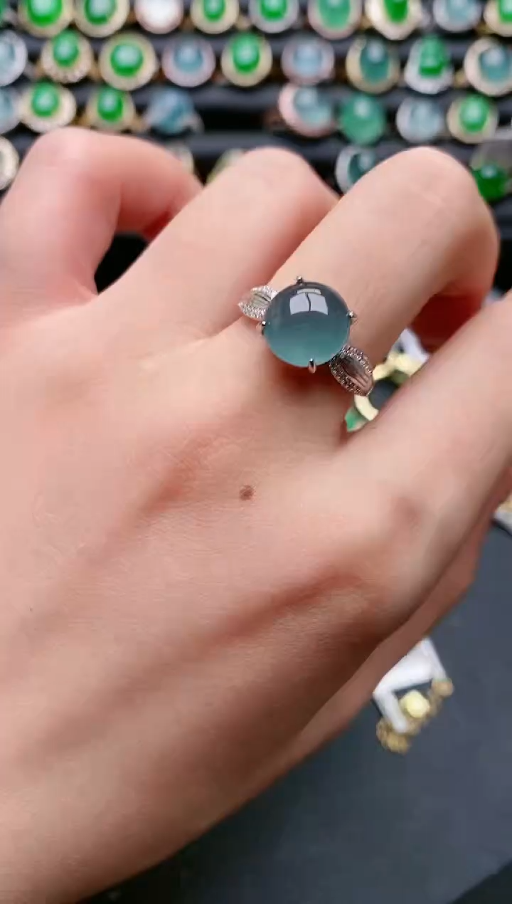【闪购商品】翡翠戒指银S925镶嵌1111111