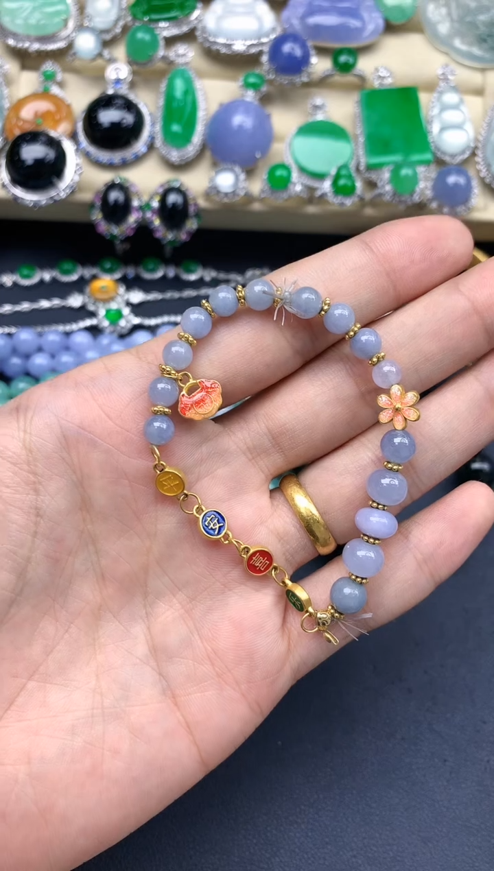 18K金镶嵌手链翡翠229-中国好珍宝