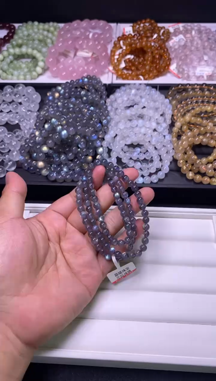 手串未镶嵌拉长石6mm灰月光三圈