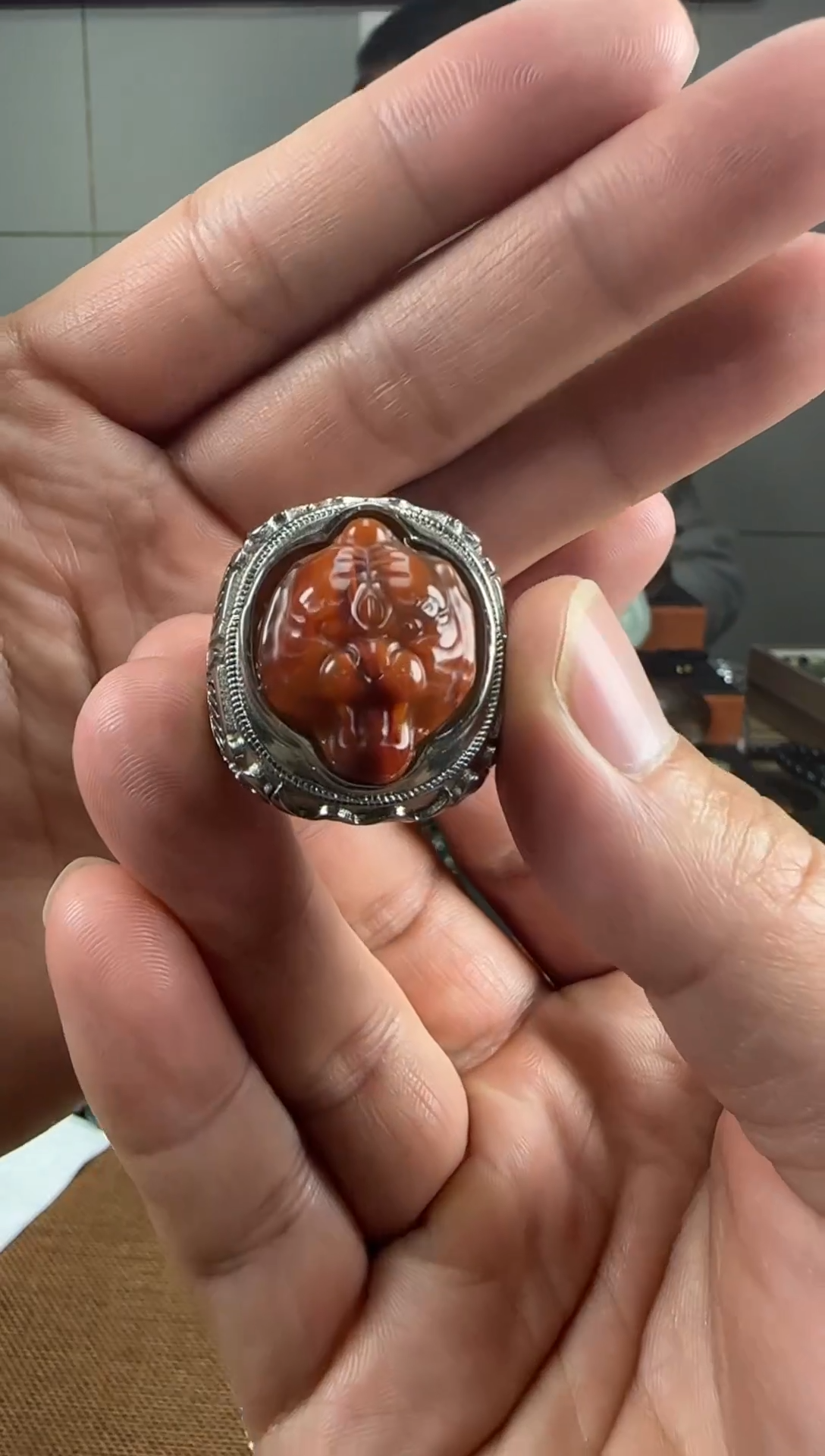 合金南红玛瑙戒指戒指