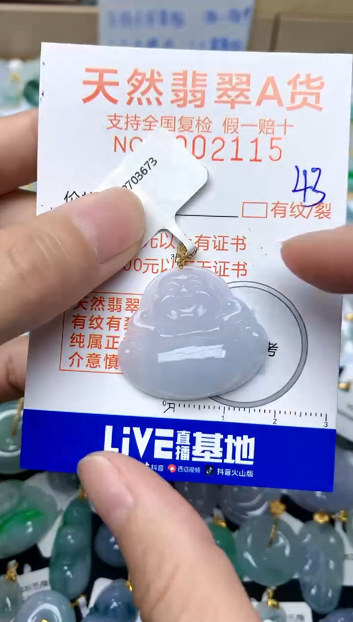 【闪购商品】翡翠颈饰18K金镶嵌43天然A货翡翠