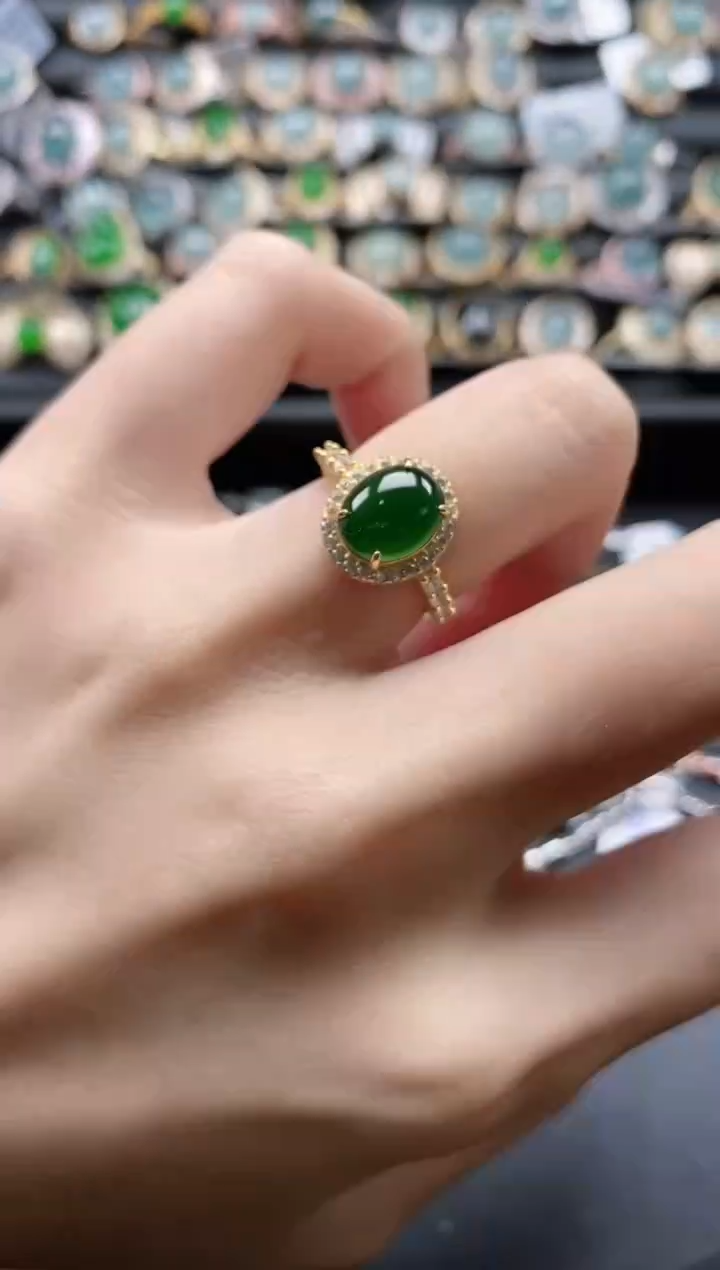 【闪购商品】翡翠戒指银S925镶嵌51511