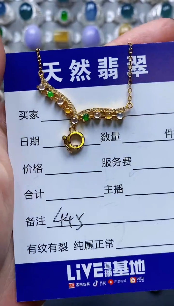 【闪购商品】翡翠颈饰银S925镶嵌0445