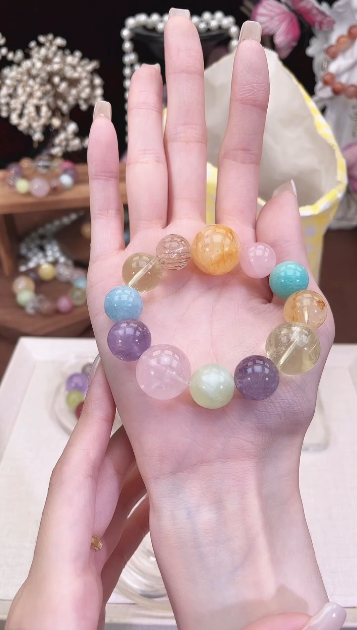 水晶手链未镶嵌拍二发一 多宝