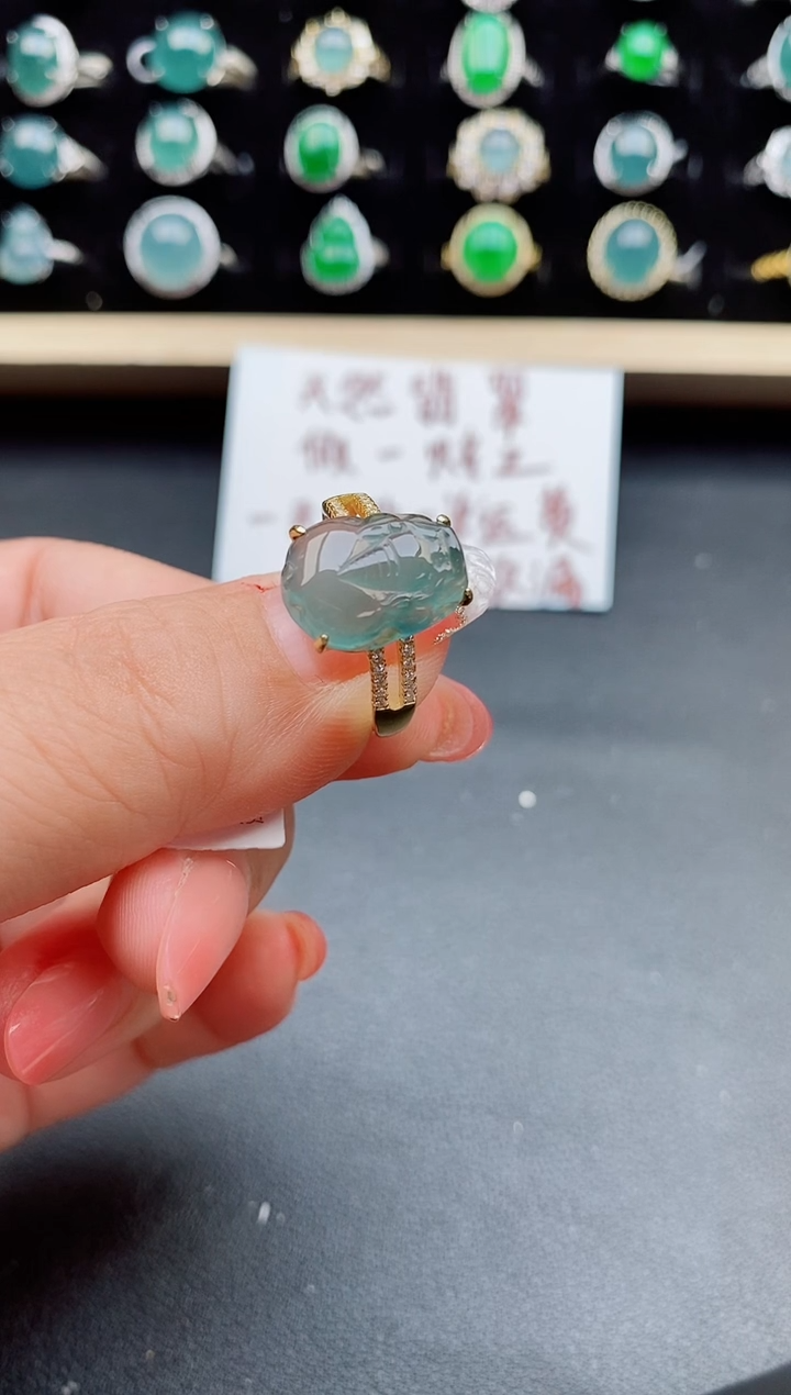 【闪购商品】翡翠戒指银S925镶嵌0800