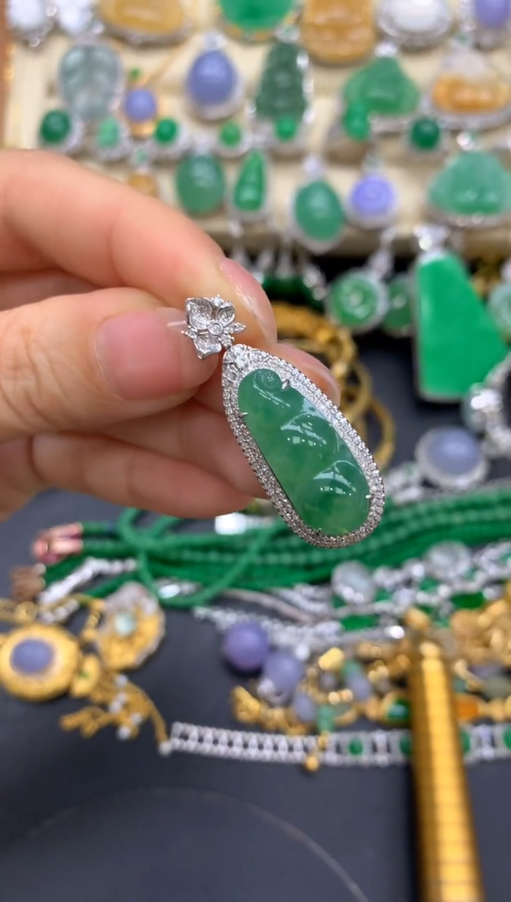 【闪购商品】翡翠颈饰18K金镶嵌369-中国好珍宝