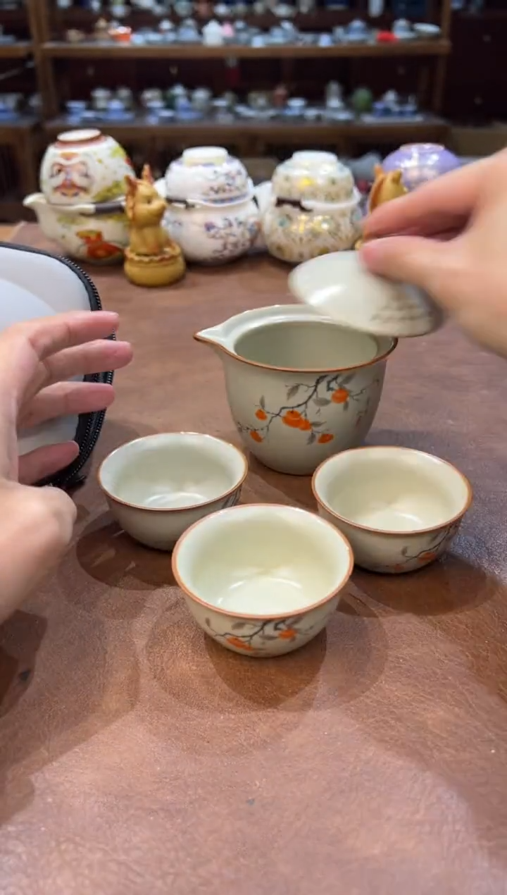 真的很便宜超好看会开片的旅行茶具