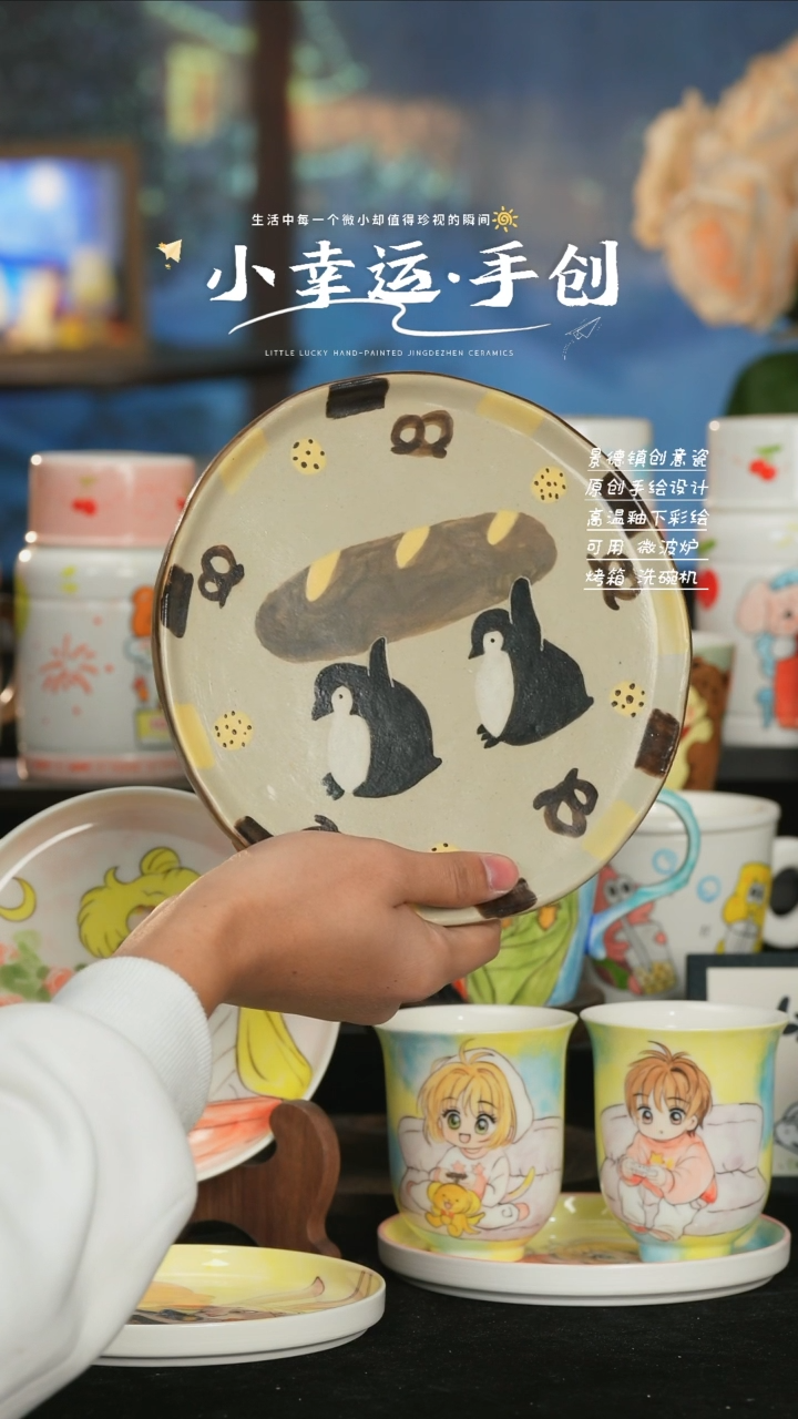 【闪购商品】小幸运纯手工手绘陶瓷