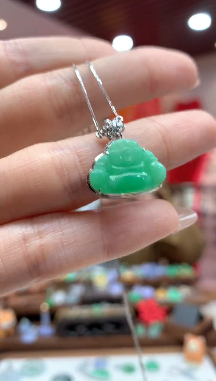 【闪购商品】翡翠套链18K金镶嵌佛公