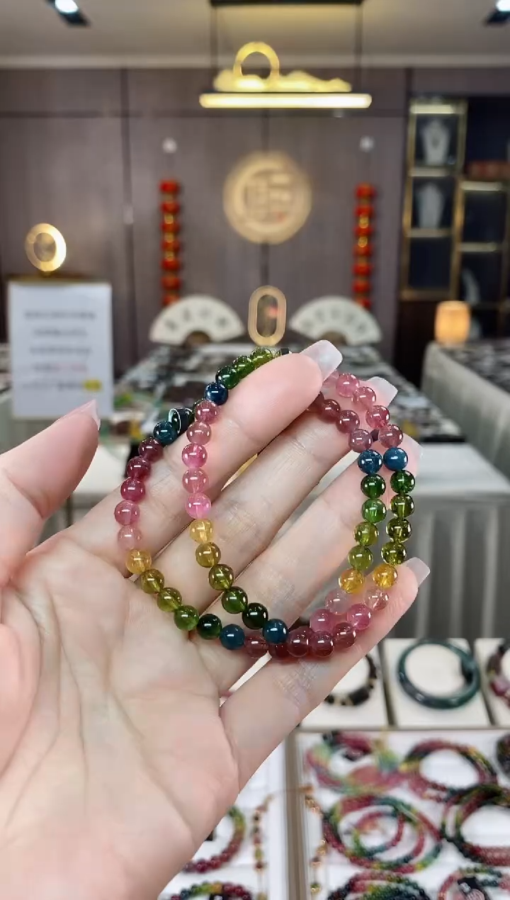 【闪购商品】碧玺单圈手串5mm+未镶嵌多样性发一条）hon