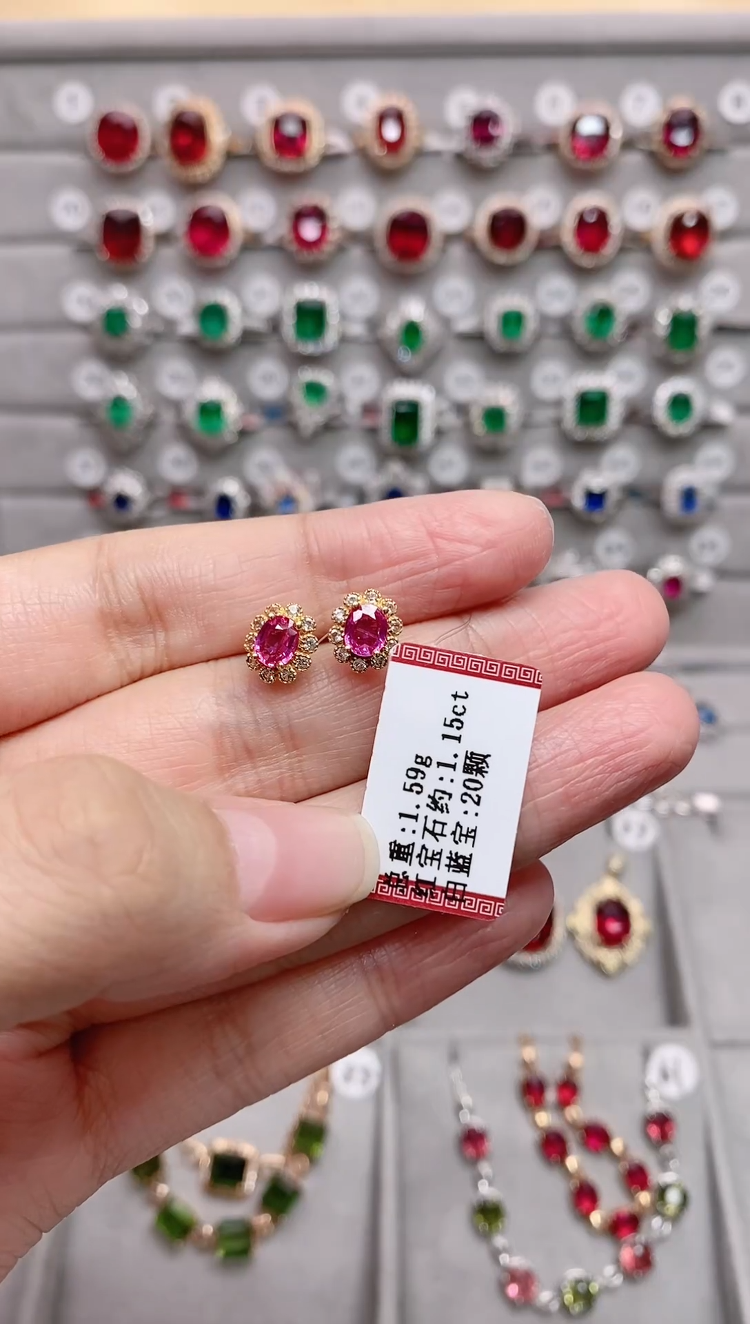 【闪购商品】红宝石18K金耳饰18K金镶嵌.