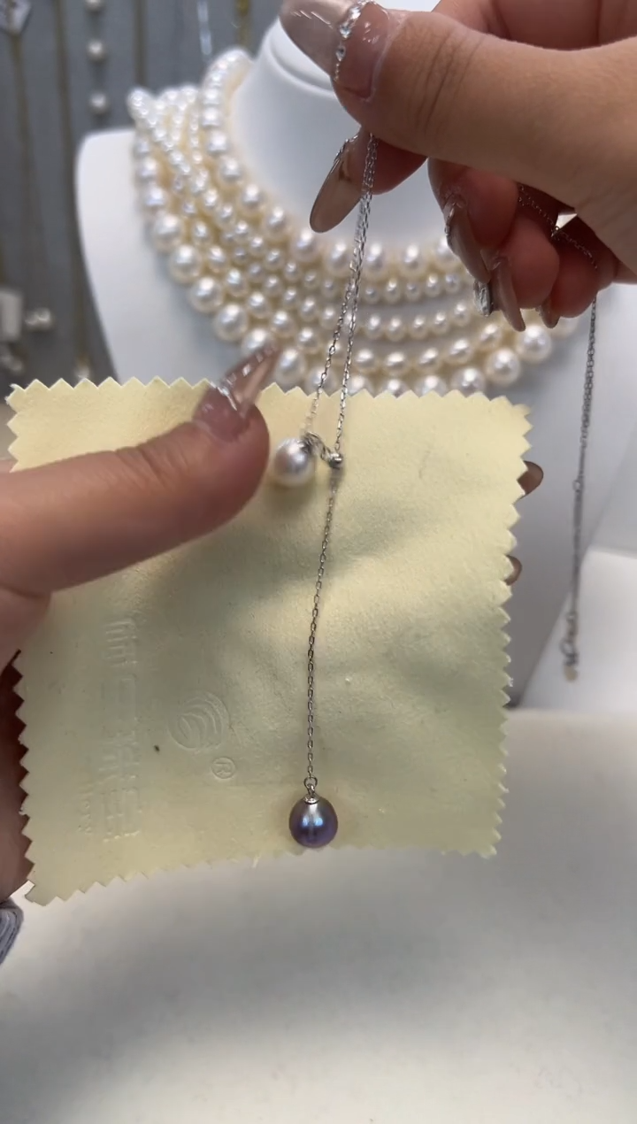 【闪购商品】淡水珍珠颈饰银S925镶嵌双珠无核