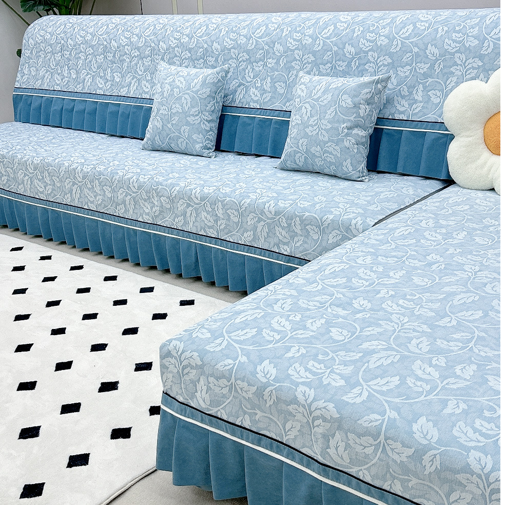 2026新款四季通用雪尼尔防滑耐磨贵妃直排沙发垫套可机洗