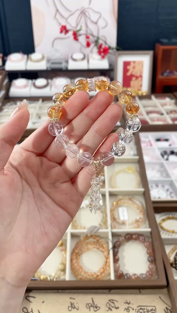 【闪购商品】水晶手链未镶嵌天然水晶单圈双圈素圈设计款气质