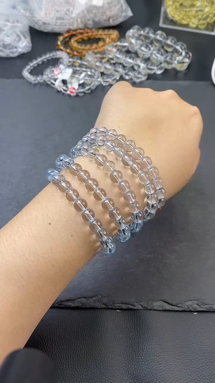 海蓝宝石手串未镶嵌帕拉伊巴海蓝宝单圈