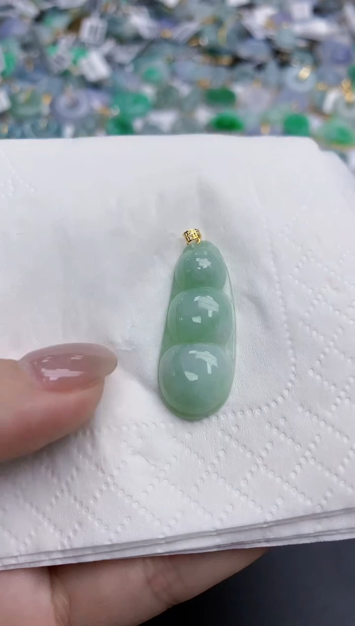 【闪购商品】翡翠颈饰18K金镶嵌天然缅甸翡翠A货