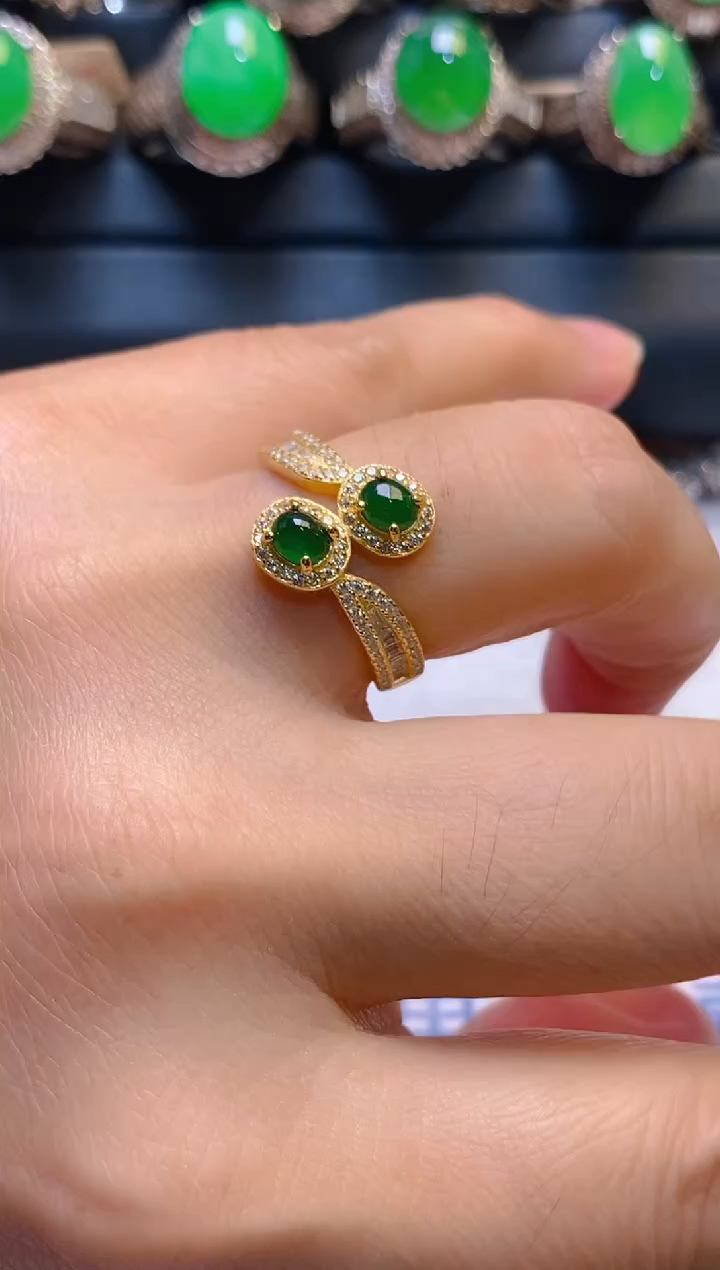 【闪购商品】翡翠耳饰银S925镶嵌天然A货翡翠1