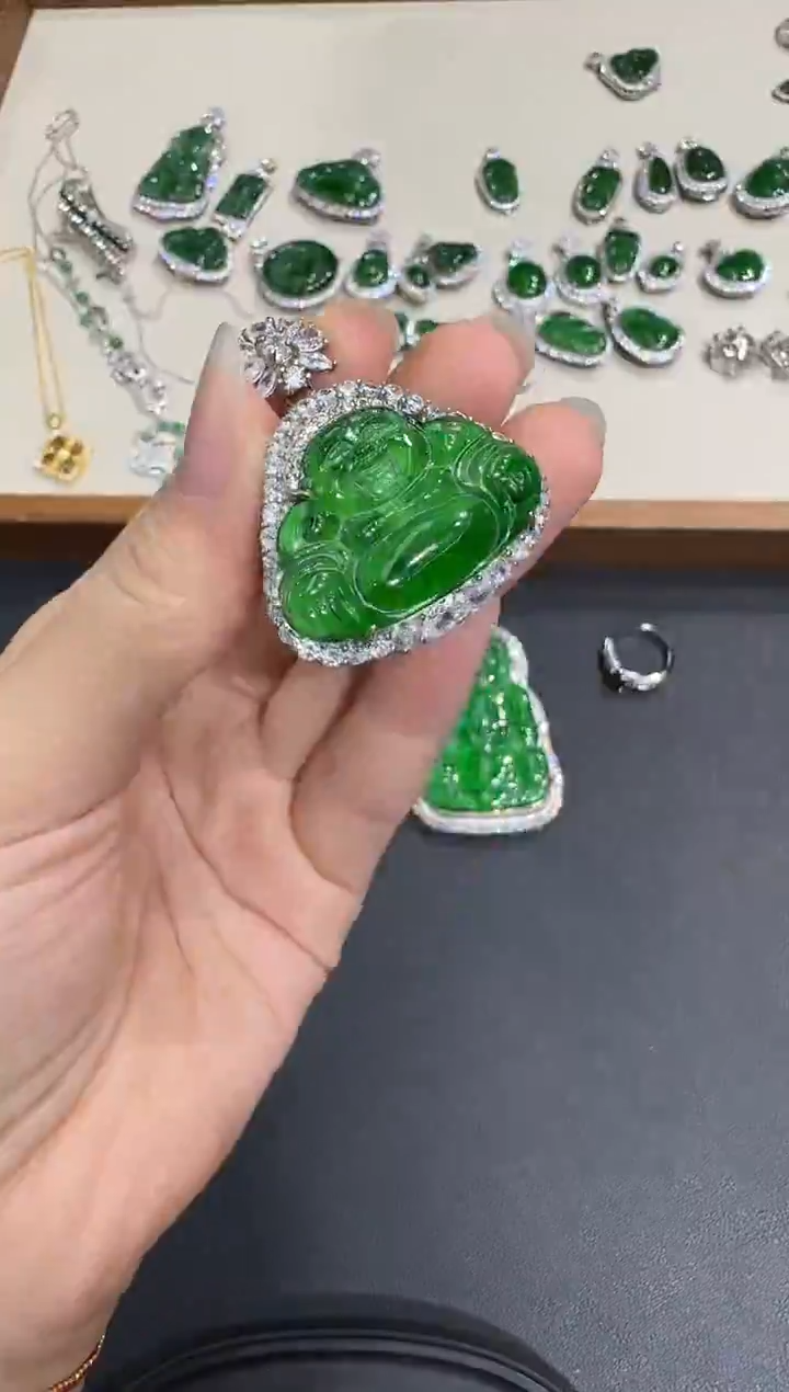 颈饰银S925镶嵌翡翠X1202-886-74