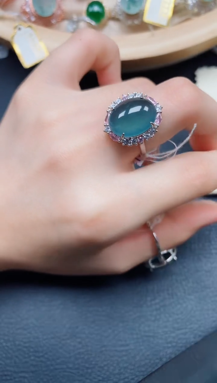 【闪购商品】翡翠戒指银S925镶嵌翡翠