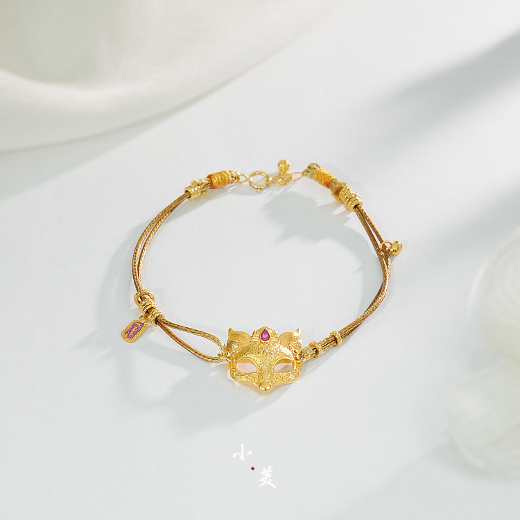 18K金狐面盘缠手链 G90258