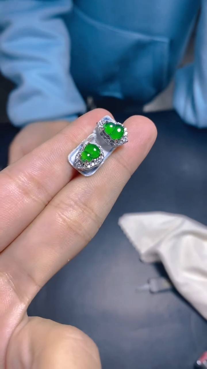 【闪购商品】翡翠耳饰未镶嵌0414386388多样性发一