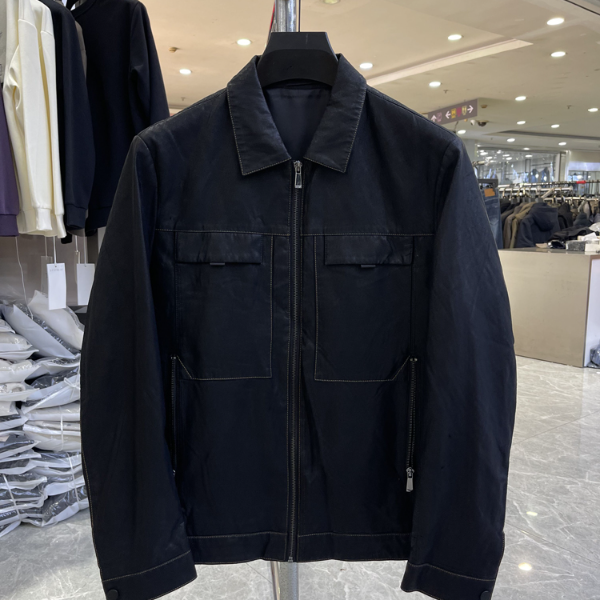 （169）显贵高端男装秋季新款皮衣夹克帅气百搭品牌撤柜尾货