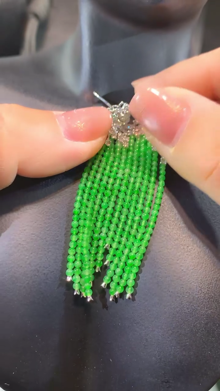 【闪购商品】翡翠耳饰18K金镶嵌耳钉