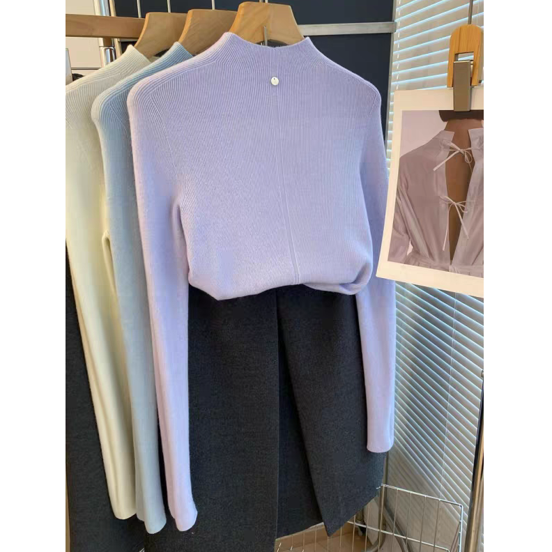 【6264】大漫甄选笑脸中线圆领打底针织衫J0M10