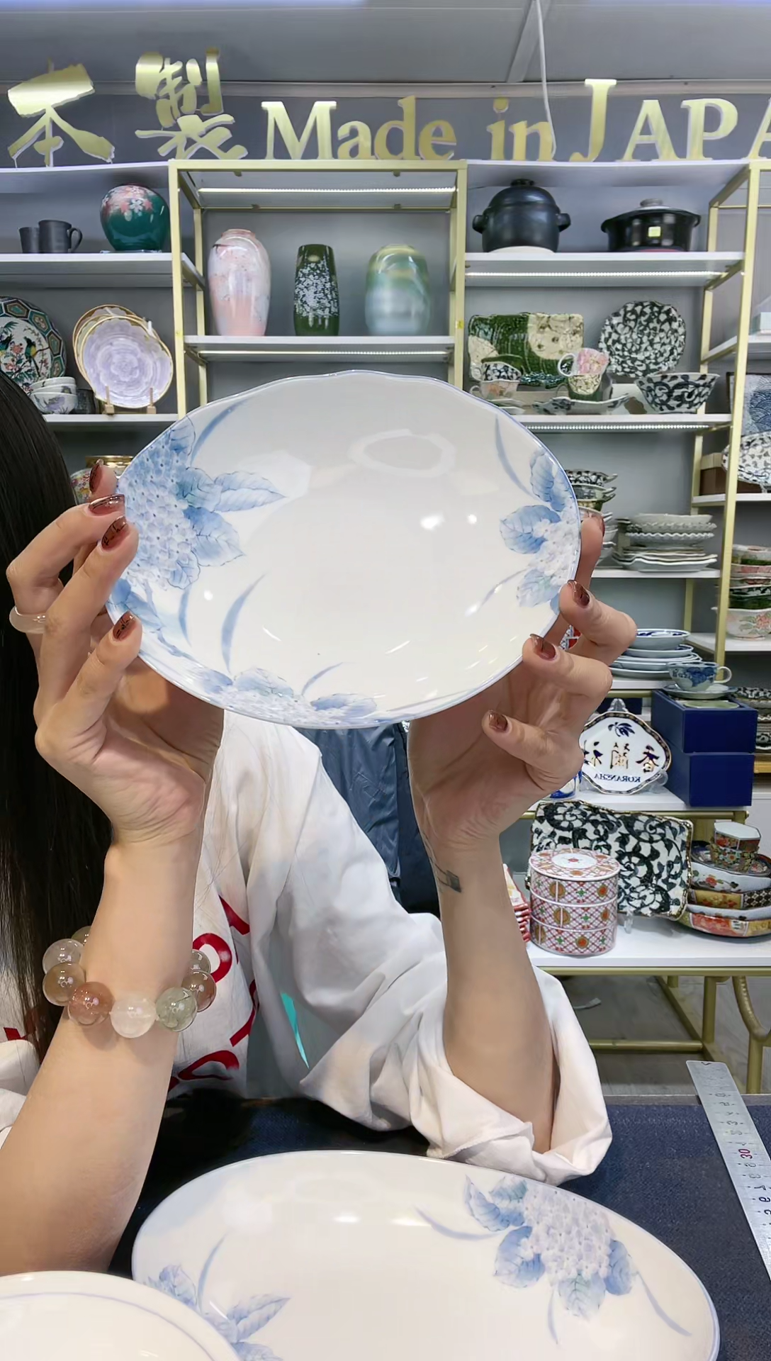 【闪购商品】碗淡彩绣球花椭圆深盘19.5×16 一支
