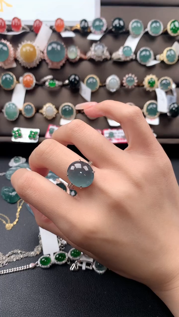 【闪购商品】翡翠戒指银S925镶嵌131313