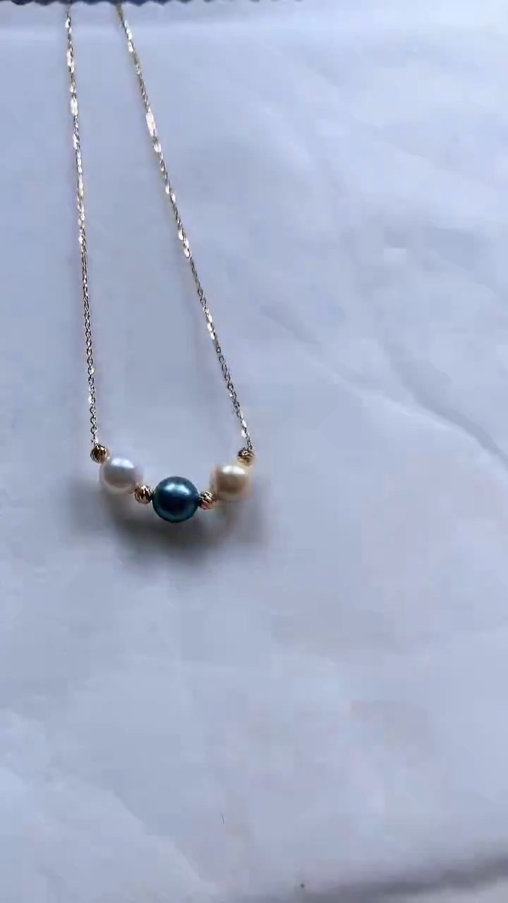 【闪购商品】海水珍珠手链银S925镶嵌三色款珍珠套链